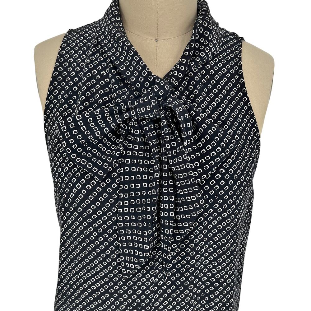 Theory x Neiman Marcus Silk Scarf Halter Top Navy Box Tile Print size Large - Picture 6 of 13